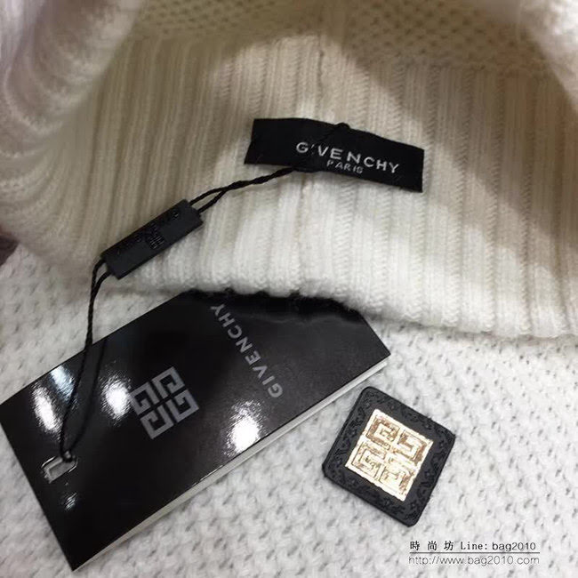 GIVENCHY紀梵希 新款 保暖又時尚兔絨加羊絨圍巾帽子套裝 LLWJ8721